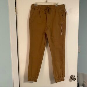 NEW Aeropostale Stretch Jogger Khaki Pants Mens M Tan Drawstring Casual NWT
